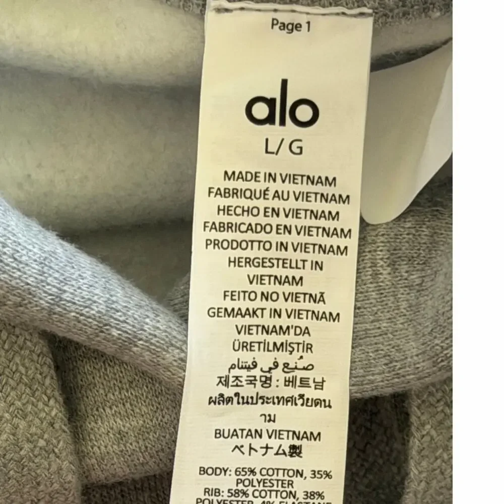 Alo Yoga Accolade Hoodie Sweatpants Set Athletic Heather Grey Large NWT